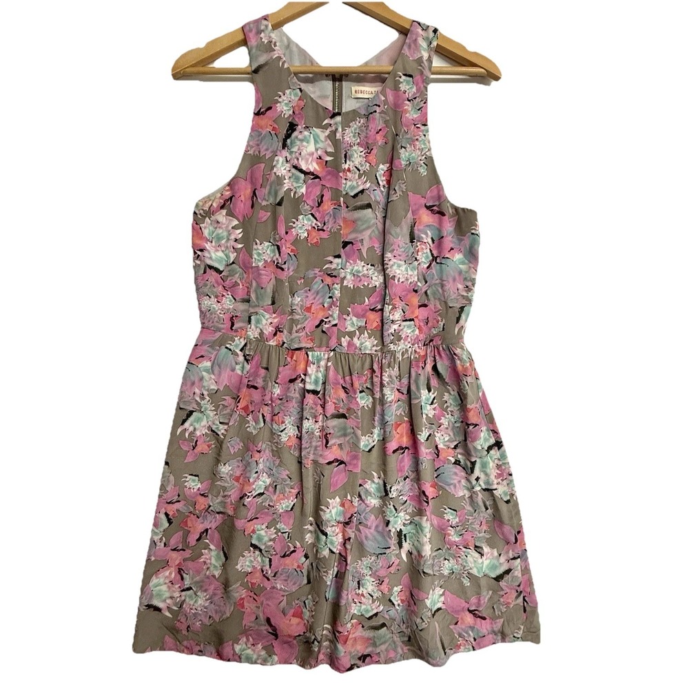 Rebecca Taylor Dress Alice Women's 8 Blue‎ Floral Print 100% Silk